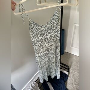 abercrombie teal and white patterned dress